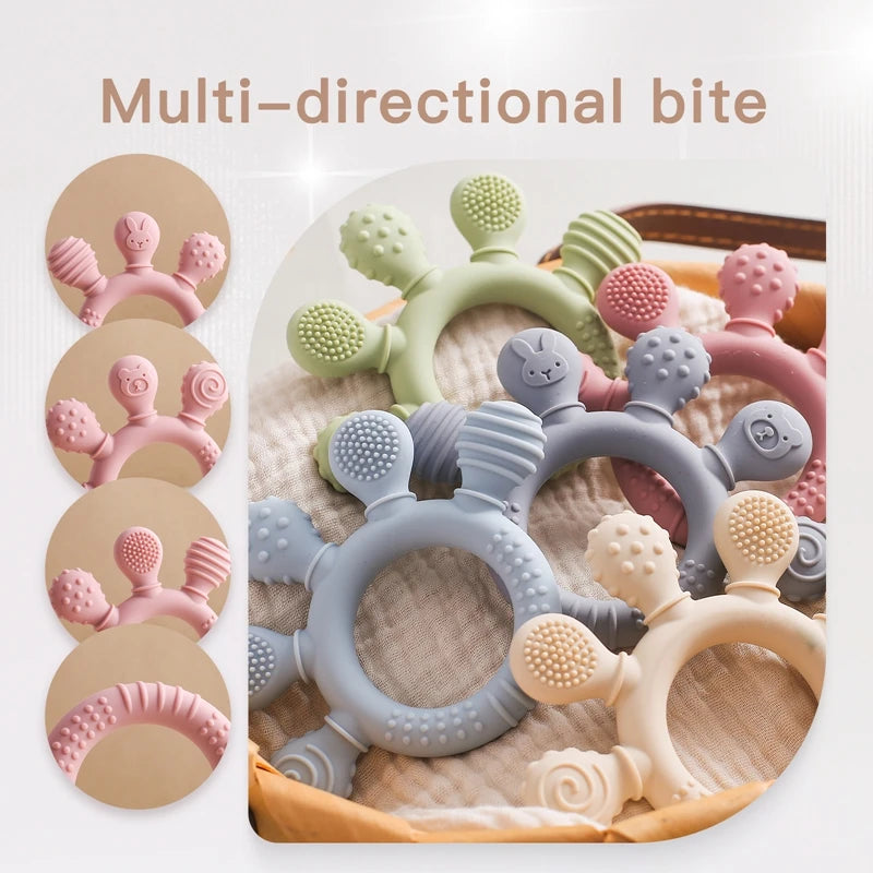 Silicone Teethers for Babies 0-6 Months