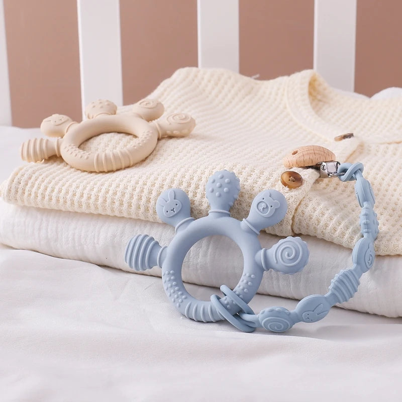 Silicone Teethers for Babies 0-6 Months