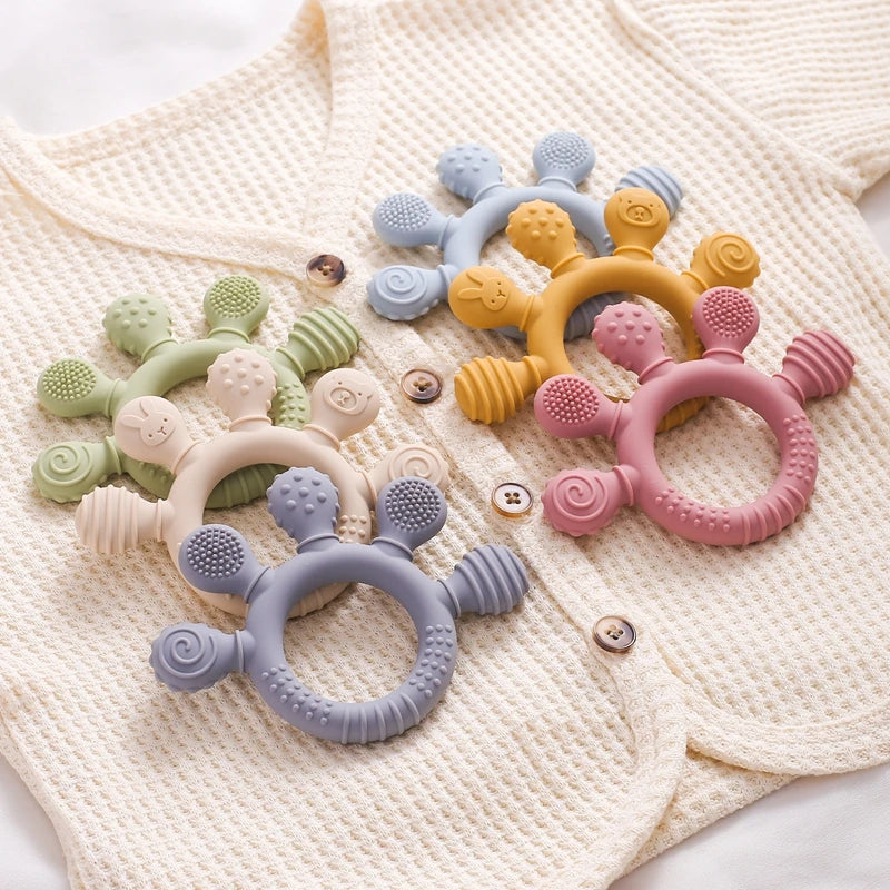 Silicone Teethers for Babies 0-6 Months