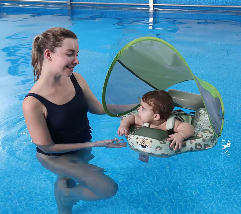 Mambobaby Float with Canopy And Tail Leopard Edition